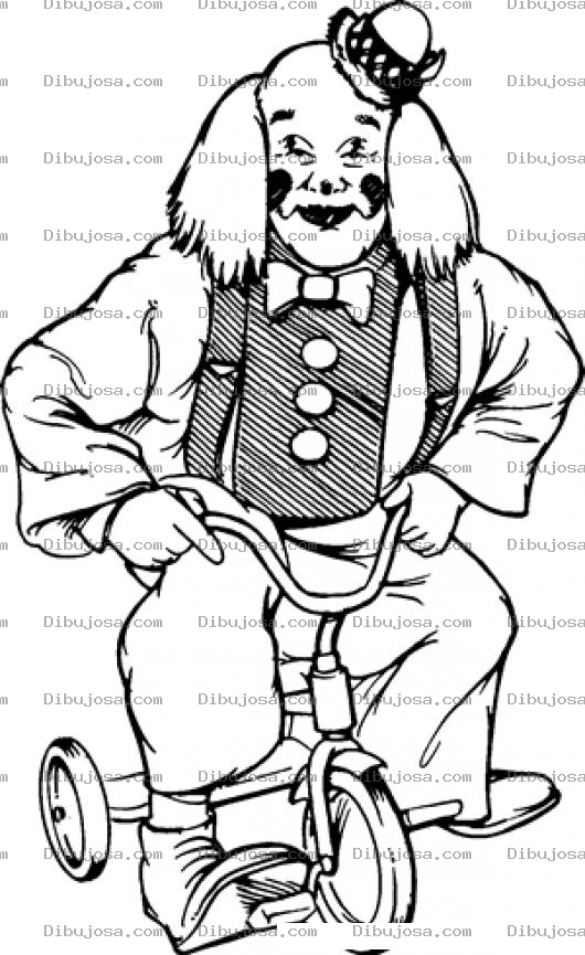 Dibujo para colorear Dibujo De Payaso En Triciclo Para Pintar Y Colorear