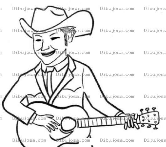 Dibujo para colorear Dibujo De Cantante De Musica Country Para Pintar Y Colorear