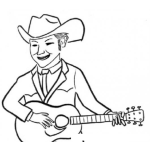 Dibujo para colorear Dibujo De Cantante De Musica Country Para Pintar Y Colorear