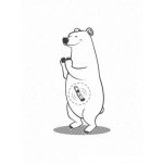 Dibujo para colorear Dibujo De Osito Orando Con Un Celular En La Barriga Para Pintar Y Colorear