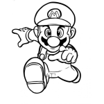 Dibujo para colorear Dibujo de Mariobros corriendo de frente para colorear
