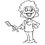 Dibujo para colorear Dibujo De Mama Con Espatula De Cocinar Para Pintar Y Colorear