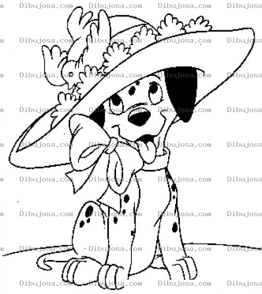 Dibujo para colorear Dibujo De Perrita Dalmata Para Pintar Y Colorear