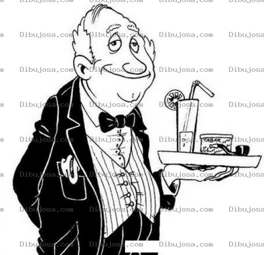 Dibujo para colorear Dibujo De Mesero Viejito Para Pintar Y Colorear