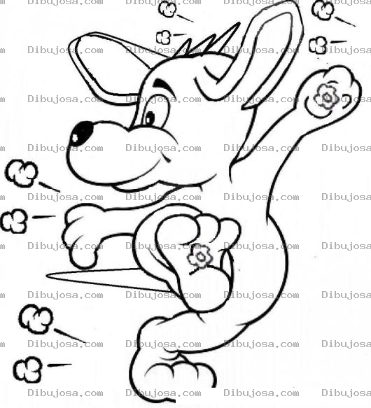 Dibujo para colorear Dibujo De Perrito En Guerra De Palomita De Maiz Para Pintar Y Colorear