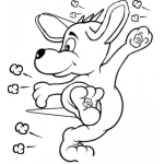 Dibujo para colorear Dibujo De Perrito En Guerra De Palomita De Maiz Para Pintar Y Colorear