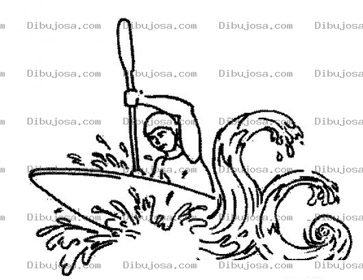 Dibujo para colorear Dibujo De Kayak Para Pintar Y Colorear