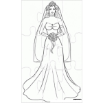 Dibujo para colorear Rompecabezas De Novia Para Recortar Pintar Y Colorear
