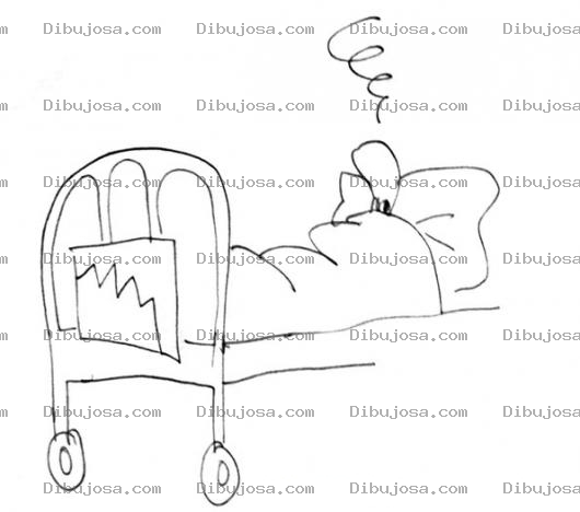 Dibujo para colorear Enefermo Durmiendo Para Pintar Y Colorear