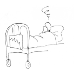 Dibujo para colorear Enefermo Durmiendo Para Pintar Y Colorear