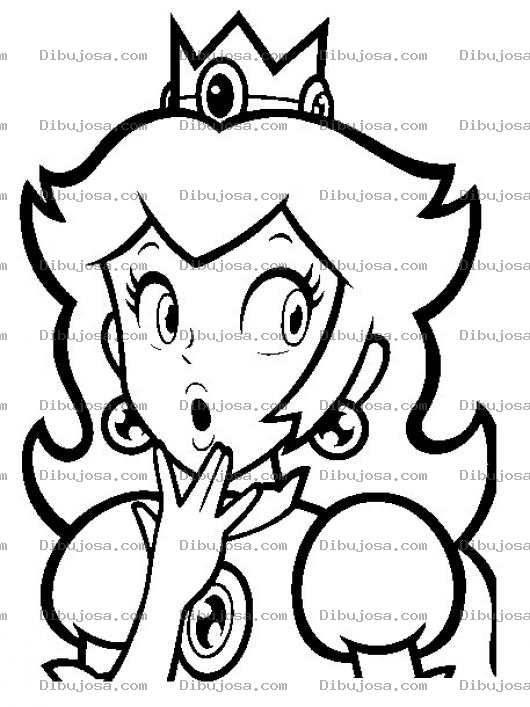 Dibujo para colorear Colorear Princesa de Mario Bros