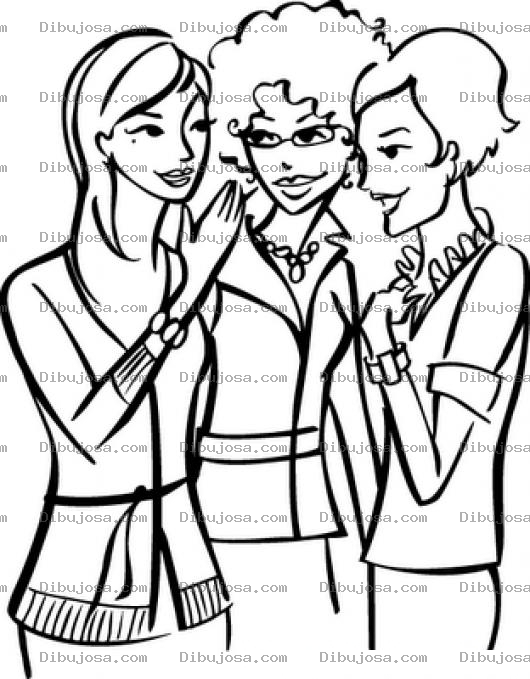 Dibujo para colorear Chismes De Mujeres Para Pintar Y Colorear Chicas Chismosas