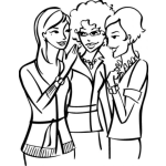 Dibujo para colorear Chismes De Mujeres Para Pintar Y Colorear Chicas Chismosas
