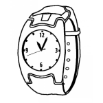 Dibujo para colorear Dibujpo De Reloj Con Pulsera De Cuero Para Pintar Y Colorear