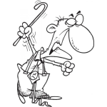 Dibujo para colorear Dibujo De Viejito Alegador Y Disgustado Para Pintar Y Colorear Abuelito Alegando