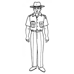 Dibujo para colorear Dibujo De Policia Guardabosques Para Pintar Y Colorear
