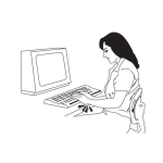 Dibujo para colorear Sindrome Del Tunel Carpiano Dibujo De Mujer En Computadora Con Dolor De Muneca Para Pintar Y Colorear