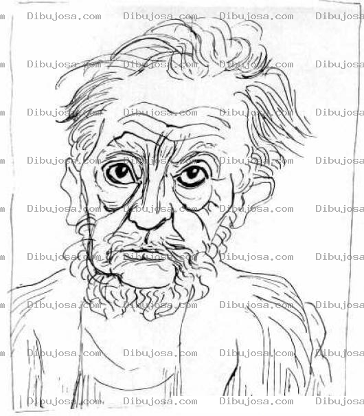 Dibujo para colorear Arrugas En El Rostro Dibujo De Viejito Arrugado Para Pintar Y Colorear