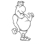 Dibujo para colorear Dibujo De Gordo Con Martillo Para Colorear