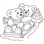 Dibujo para colorear Dibujo De Ositos En Trineo Para Pintar Y Colorear
