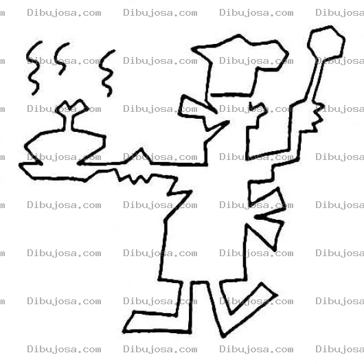 Dibujo para colorear Perfil De Cocinero Para Pintar Y Colorear