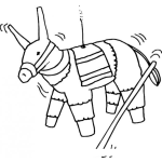 Dibujo para colorear Dibujo De Una Pinata De Burro Para Pintar Y Colorear
