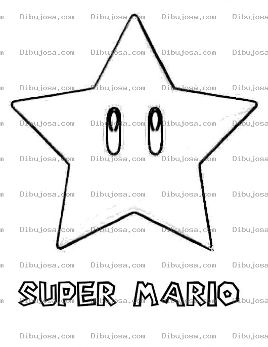 Dibujo para colorear Colorear la estrella de Mariobros