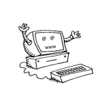 Dibujo para colorear Dibujo De Computadora Con Manos Para Pintar Y Colorear