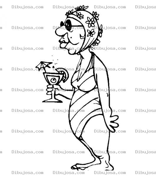 Dibujo para colorear Dibujo De Abuelita En Calzoneta Para Pintar Y Colorear