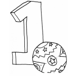Dibujo para colorear Colorear el numero 1 uno