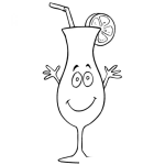 Dibujo para colorear Dibujo De Una Bebida De Pina Colada Para Pintar Y Colorear