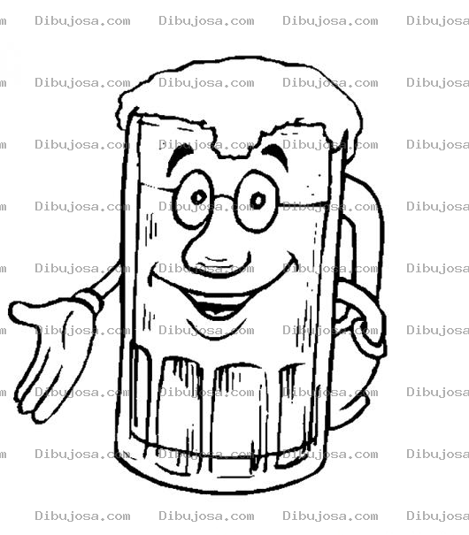 Dibujo para colorear Dibujo De Un Tarro De Cerveza Para Pintar Y Colorear