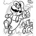 Dibujo para colorear Colorear a Mario tirando una manada