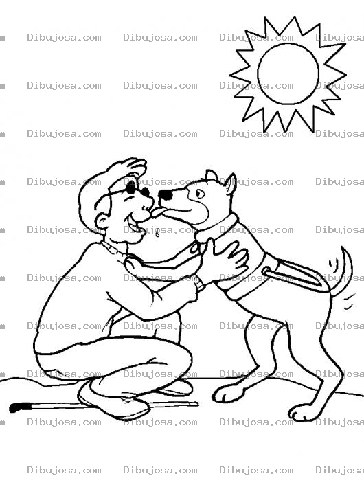 Dibujo para colorear Dibujo De Perro Lamiendo A Su Dueno Para Pintar Y Colorear