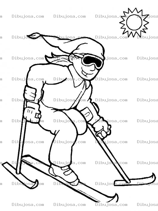 Dibujo para colorear Dibujo De Esquiador Con Una Sola Pierna Para Colorear