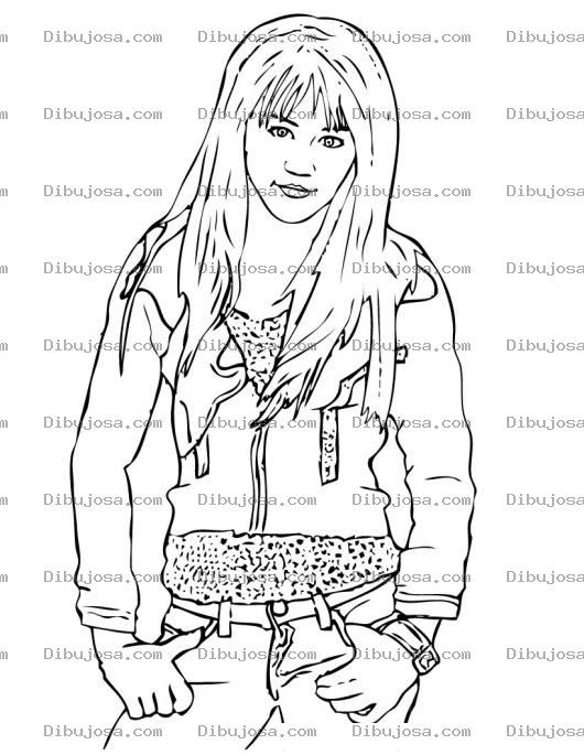 Dibujo para colorear Colorear a Hanna Montana