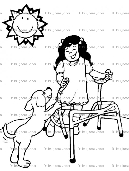 Dibujo para colorear Dibujo De Nina Parendiendo A Caminar Para Pintar Y Colorear