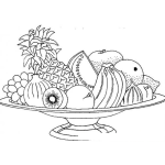 Dibujo para colorear Colorear plato de frutas