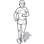 Dibujo para colorear Dibujo De Chico Con Polio Corriendo Una Carrera Para Colorear