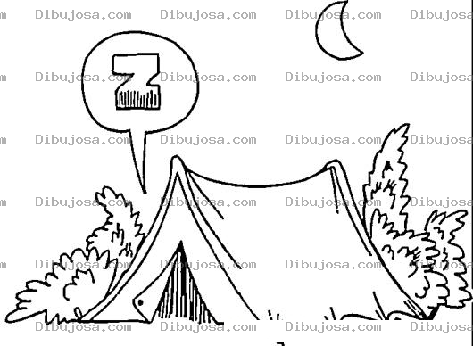Dibujo para colorear Dibujo De Gente Durmiendo En Una Carpa Para Colorear