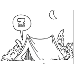 Dibujo para colorear Dibujo De Gente Durmiendo En Una Carpa Para Colorear