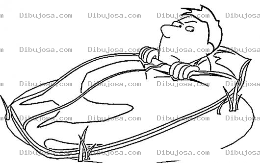Dibujo para colorear Dibujo De Hombre Metido En Un Sleeping Bag Para Pintar Y Colorear Bolsa De Dormir
