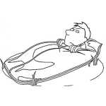 Dibujo para colorear Dibujo De Hombre Metido En Un Sleeping Bag Para Pintar Y Colorear Bolsa De Dormir