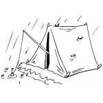 Dibujo para colorear Dibujo De Una Persona Pescando Desde Una Carpa Para Pintar Y Colorear