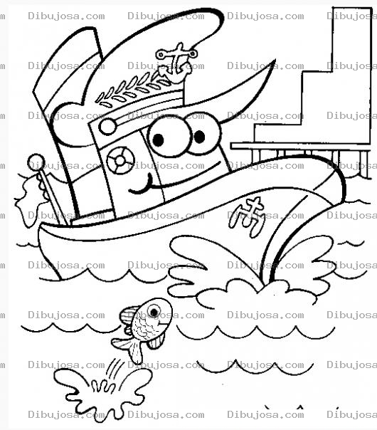 Dibujo para colorear Colorear barquito en el mar
