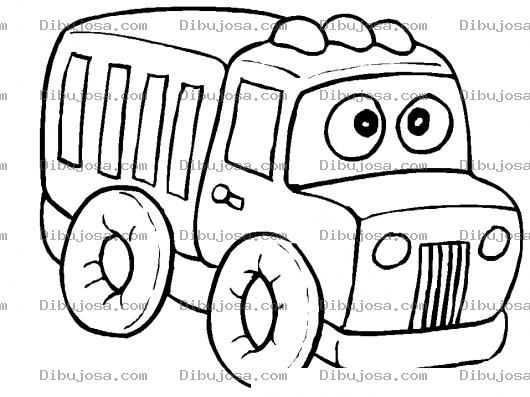 Dibujo para colorear Dibujo De Camion Con Ojos Para Pintar Y Colorear