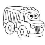 Dibujo para colorear Dibujo De Camion Con Ojos Para Pintar Y Colorear