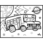 Dibujo para colorear Partybus Coloring Page Dibujo De Party Bus Para Pintar Y Colorear Busito De Fiesta En La Noche