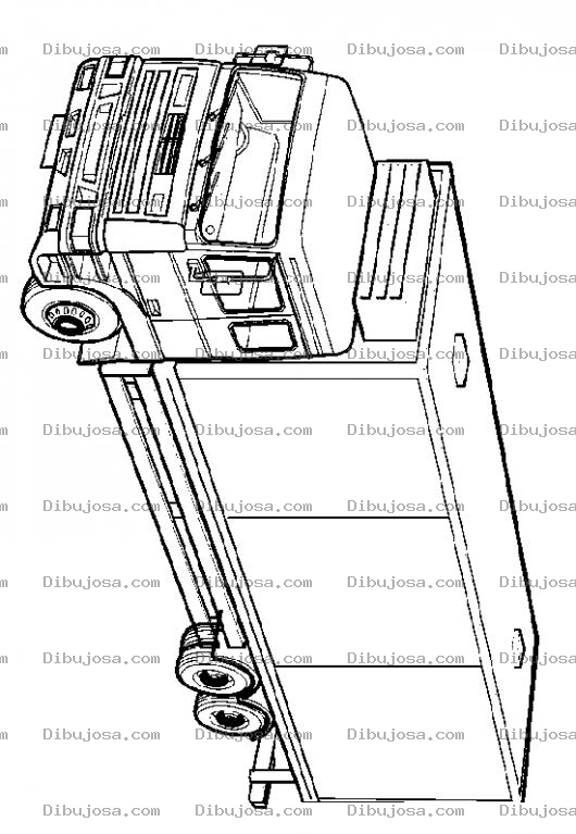 Dibujo para colorear Dibujo De Camion Hino Para Pintar Y Colorear Camion Con Furgon Incorporado