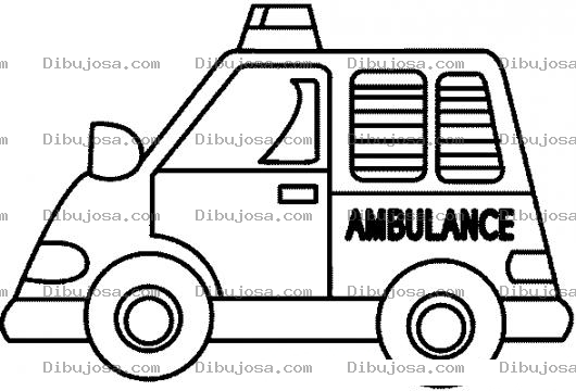 Dibujo para colorear Carrito Ambulancia Para Colorear